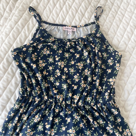 Chenault Girl Navy and Cream Floral Dress Top - Picture 3 of 8